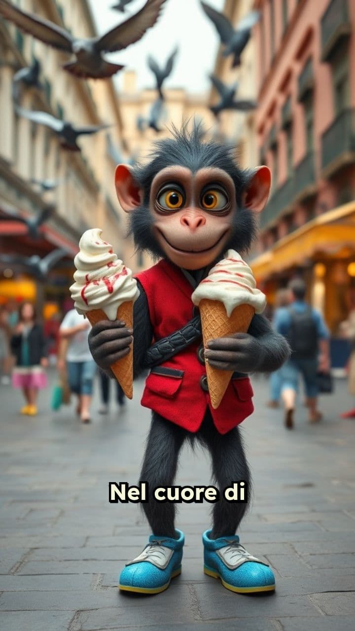 Il Misterioso Scimmione con le Scarpe Blu