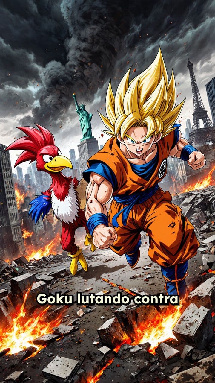 Goku vs Pica-Pau: Batalha Destrutiva