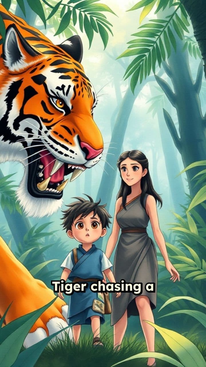 Tiger Chase Rescued by Mother