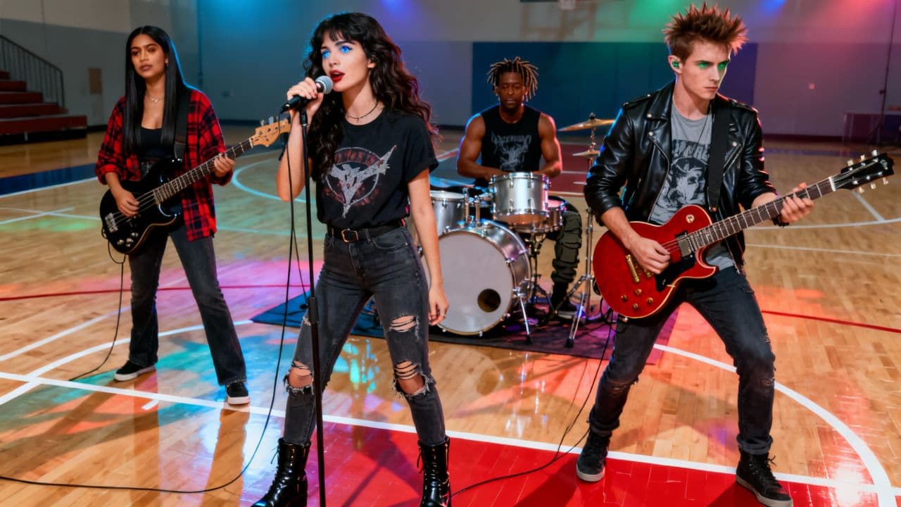 Banda de Rock em Quadra de Basquetebol