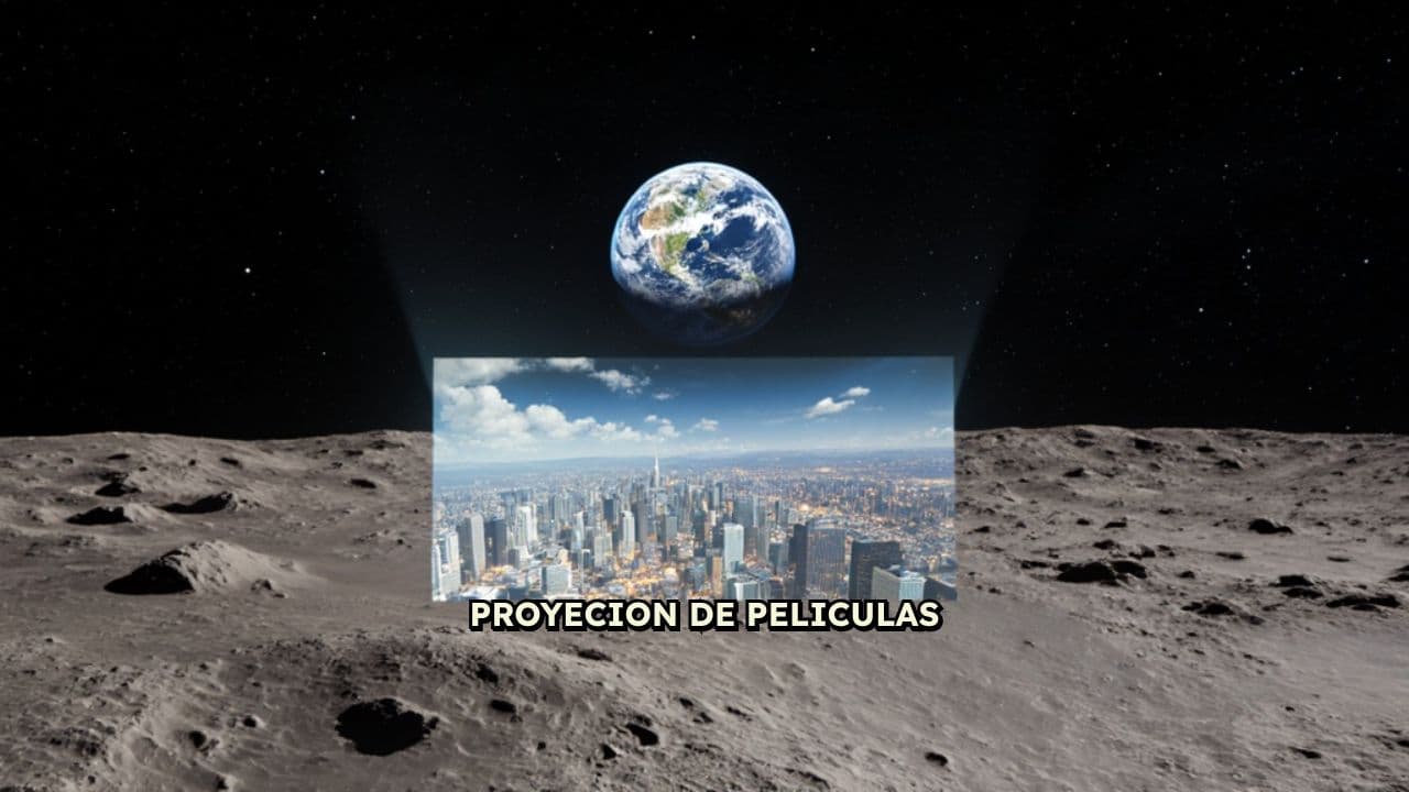 Proyección de películas en la luna