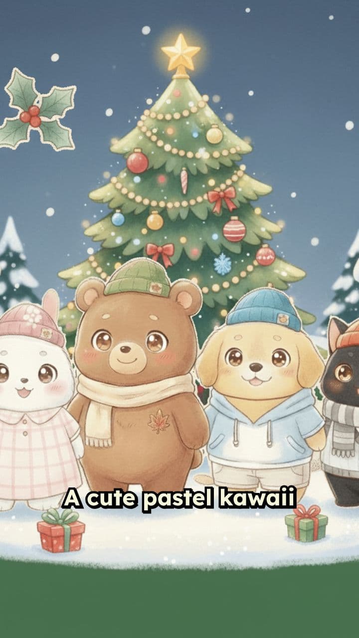 Chibi Friends' Christmas Snow Night