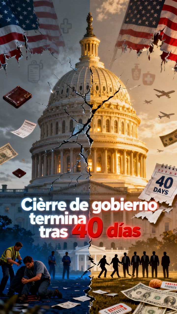 Cierre de gobierno termina tras 40 días