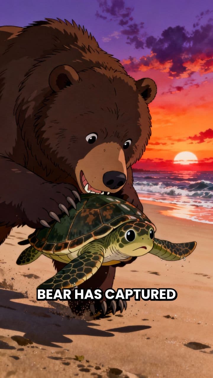 Beach Adventure: Bear, Turtle, and Treasure
