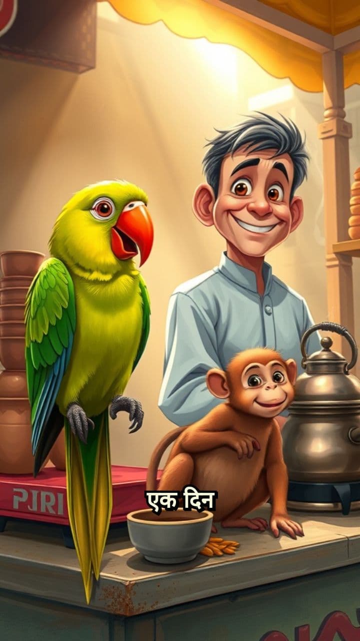 तोता-बंदर की चाय कहानी