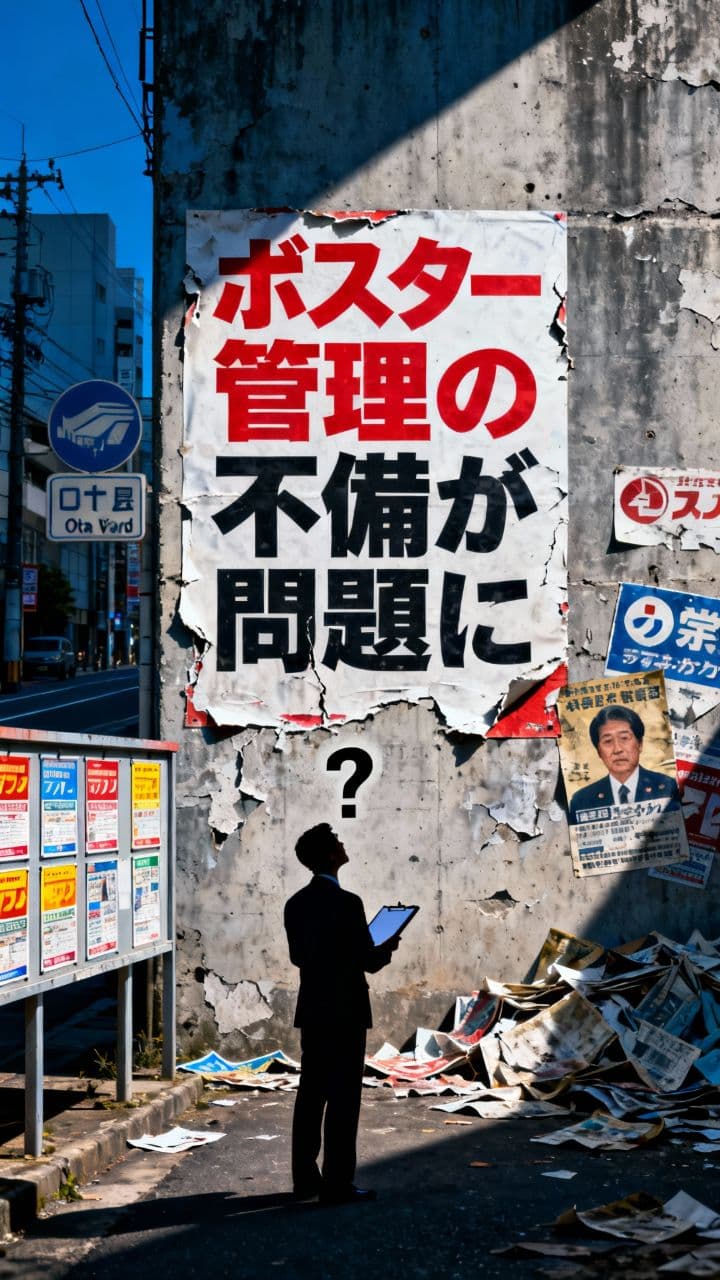 ポスター管理の不備が問題に