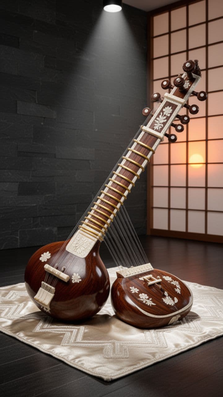 Sitar Ad Visual Background Prompt