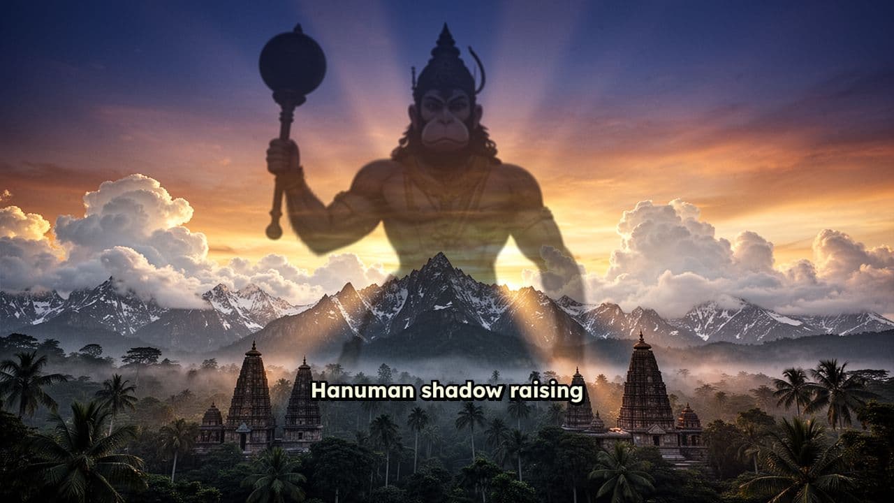 Hanuman’s Shadow Rising in the Sky
