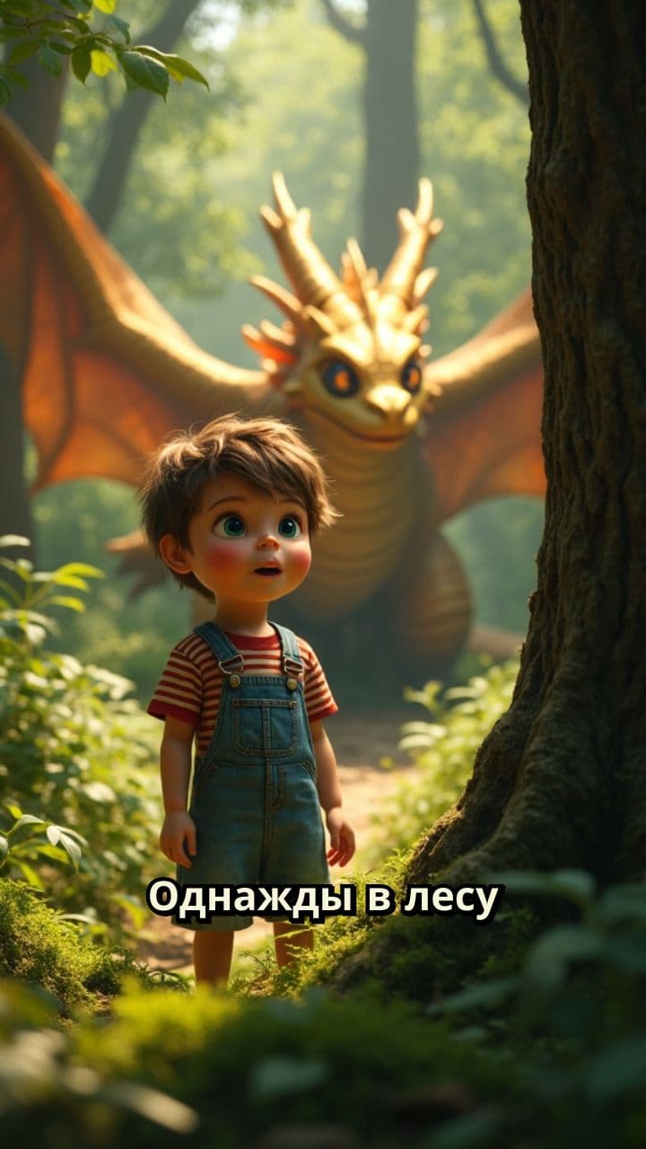 Золотой дракон в лесу