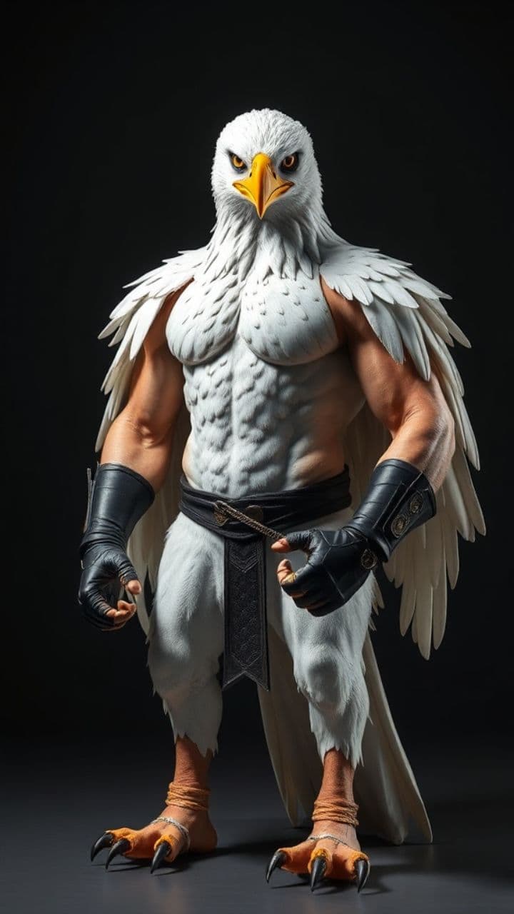 Humanoid Eagle Warrior Transformation