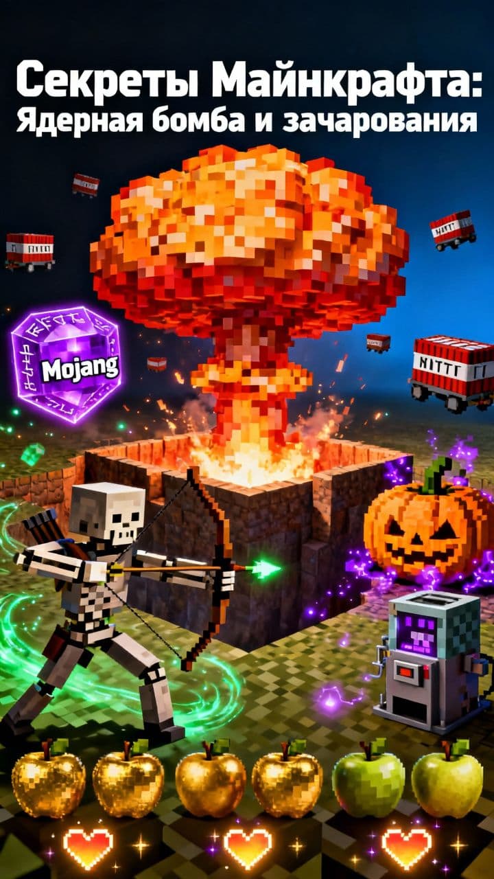 Секреты Майнкрафта: Ядерная бомба и зачарования