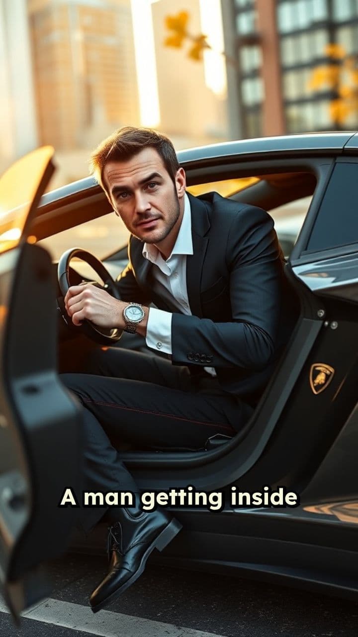 Man Enters Lamborghini