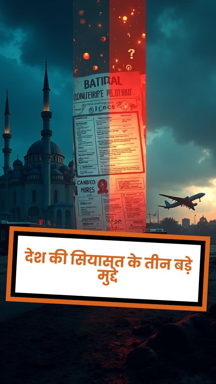 देश की सियासत के तीन बड़े मुद्दे