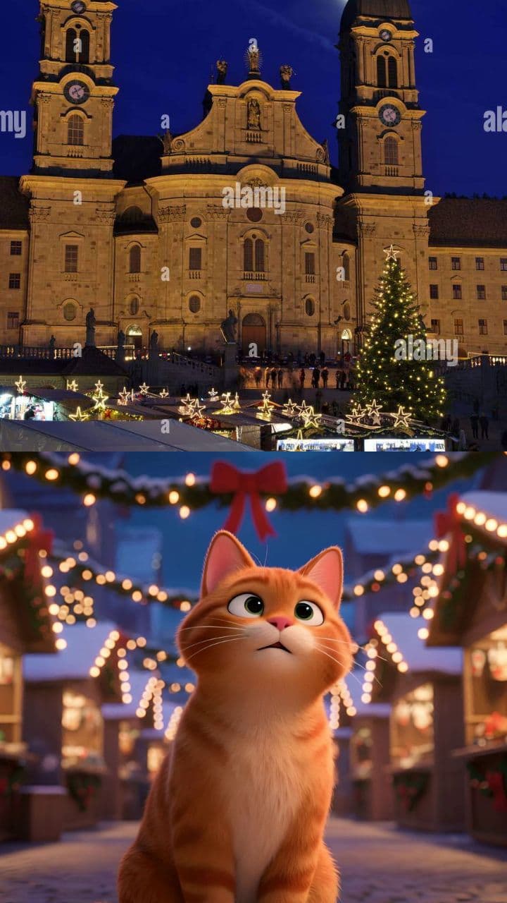 Dancing Cat at Christmas Market