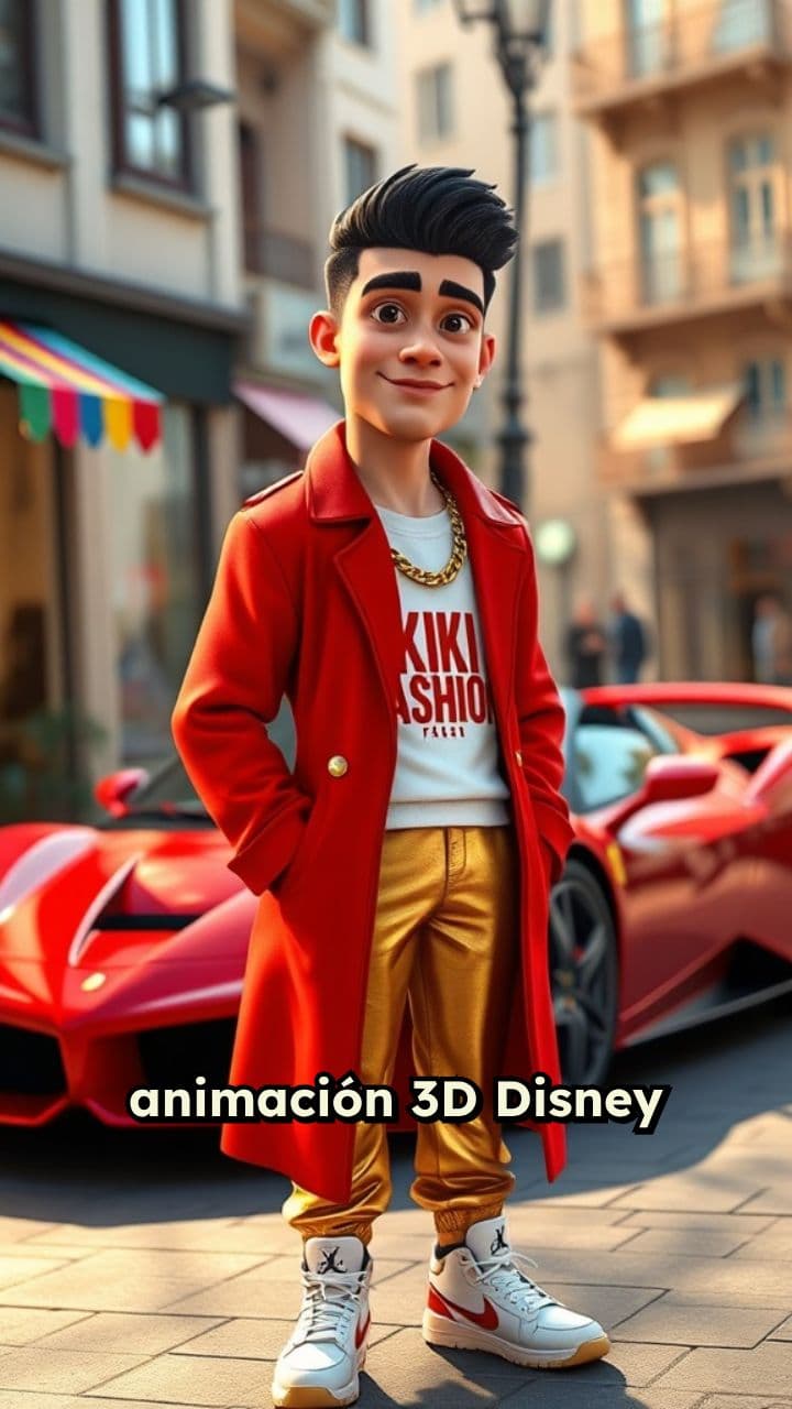 Hombre con Ferrari y estilo urbano