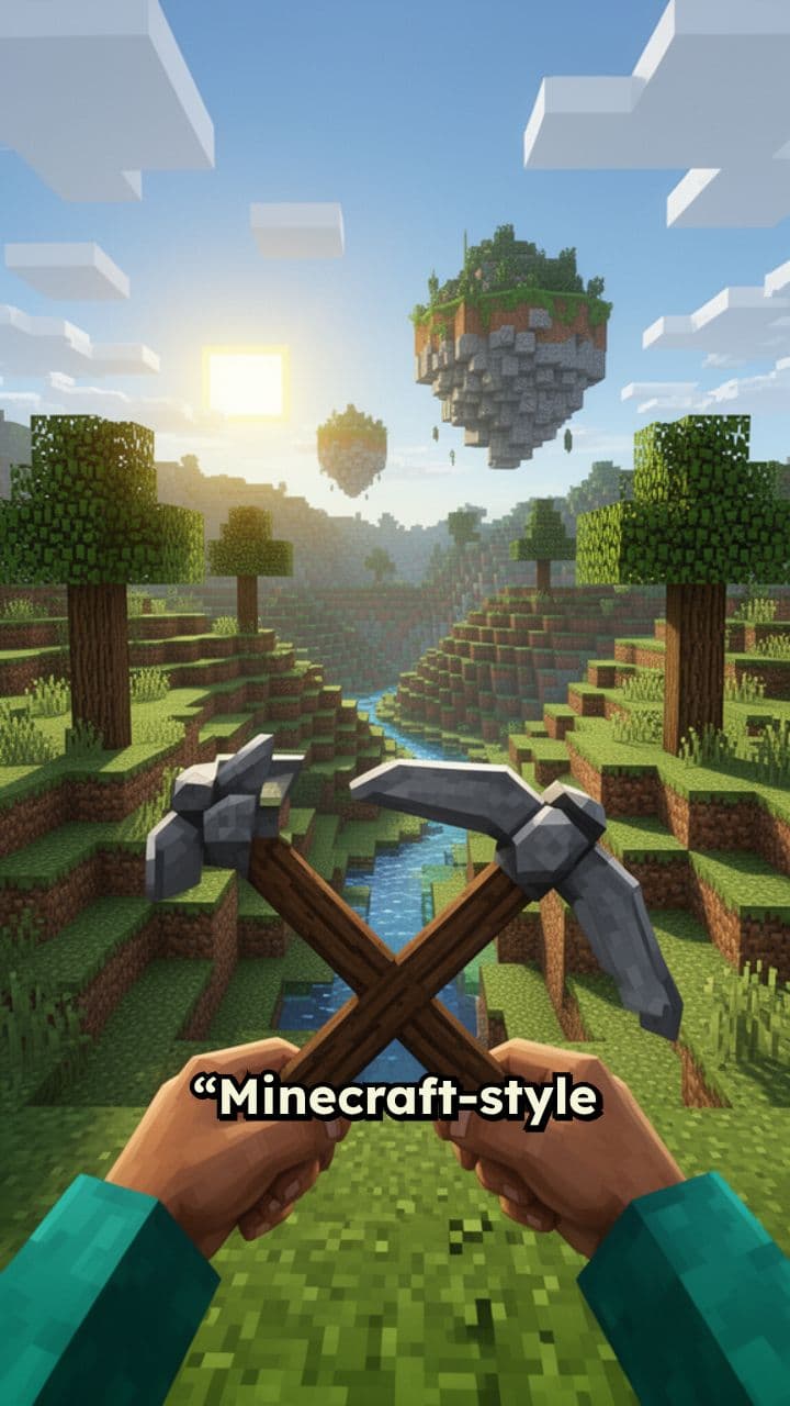 First-Person Minecraft Parkour Run