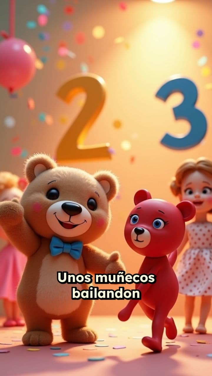 Muñecos bailando con los números 22 y 23