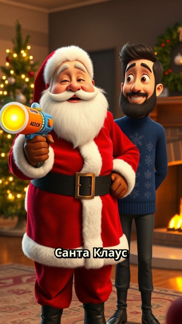 Санта с оружием поздравляет Гусейна