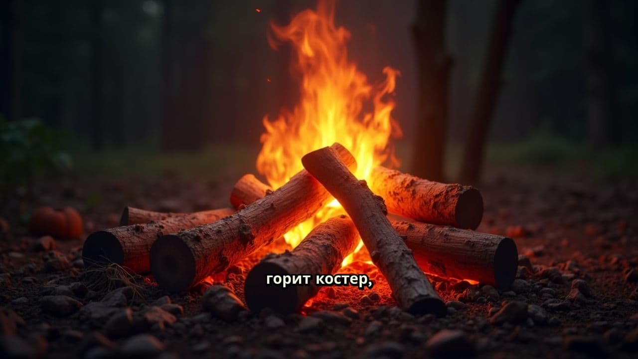 Уютный костер в лесу