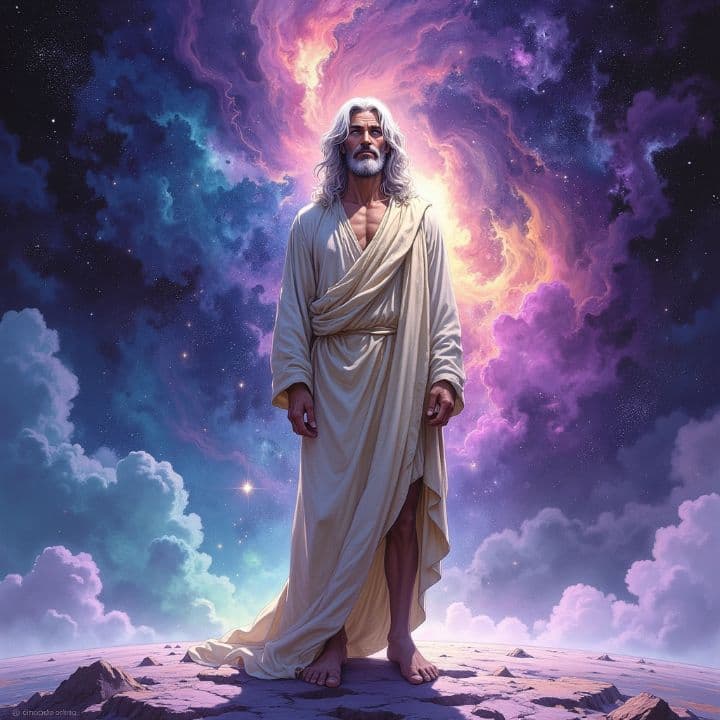 Cosmic Jesus with White Hair