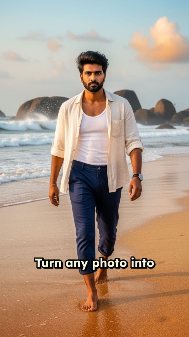 Cinematic Backward Walk on Vizag Beach