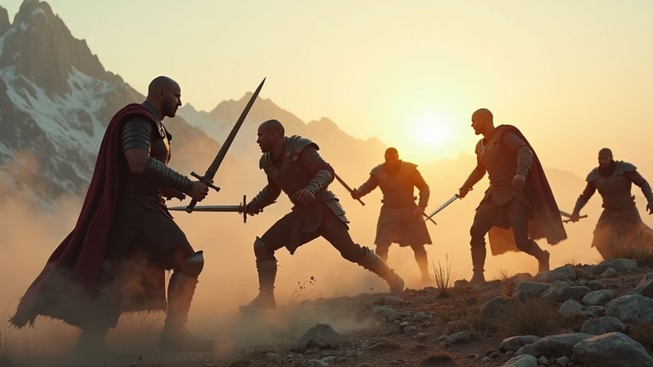 Guerreros en Batalla Épica