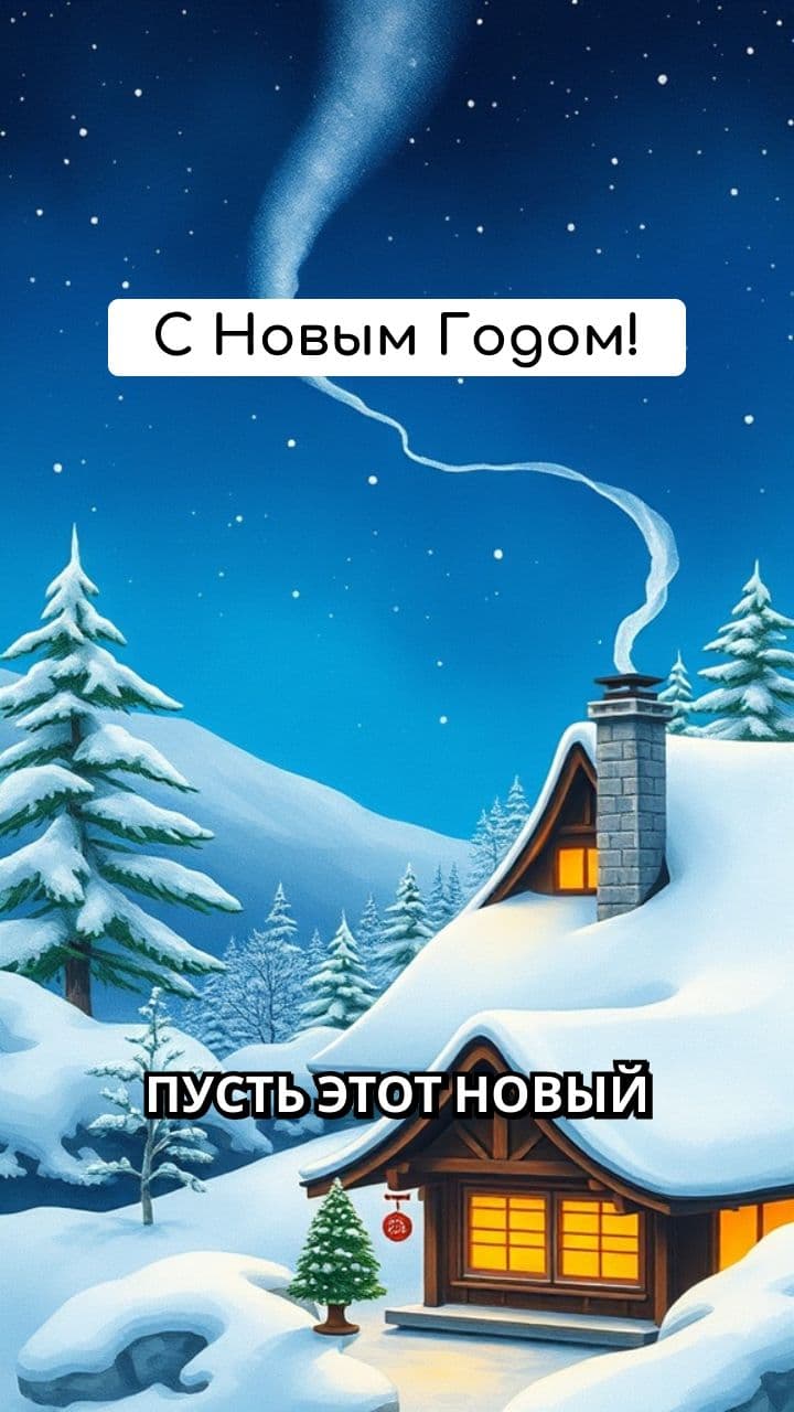 Новогоднее поздравление в стиле Гибли
