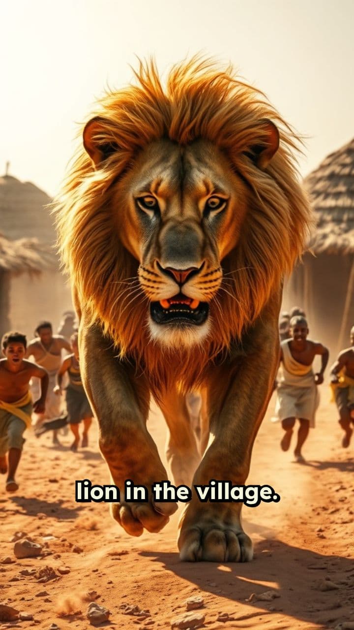 Lion Causes Panic in Village