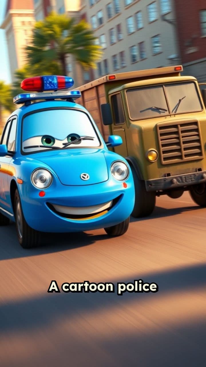 Cartoon Chase Through the City