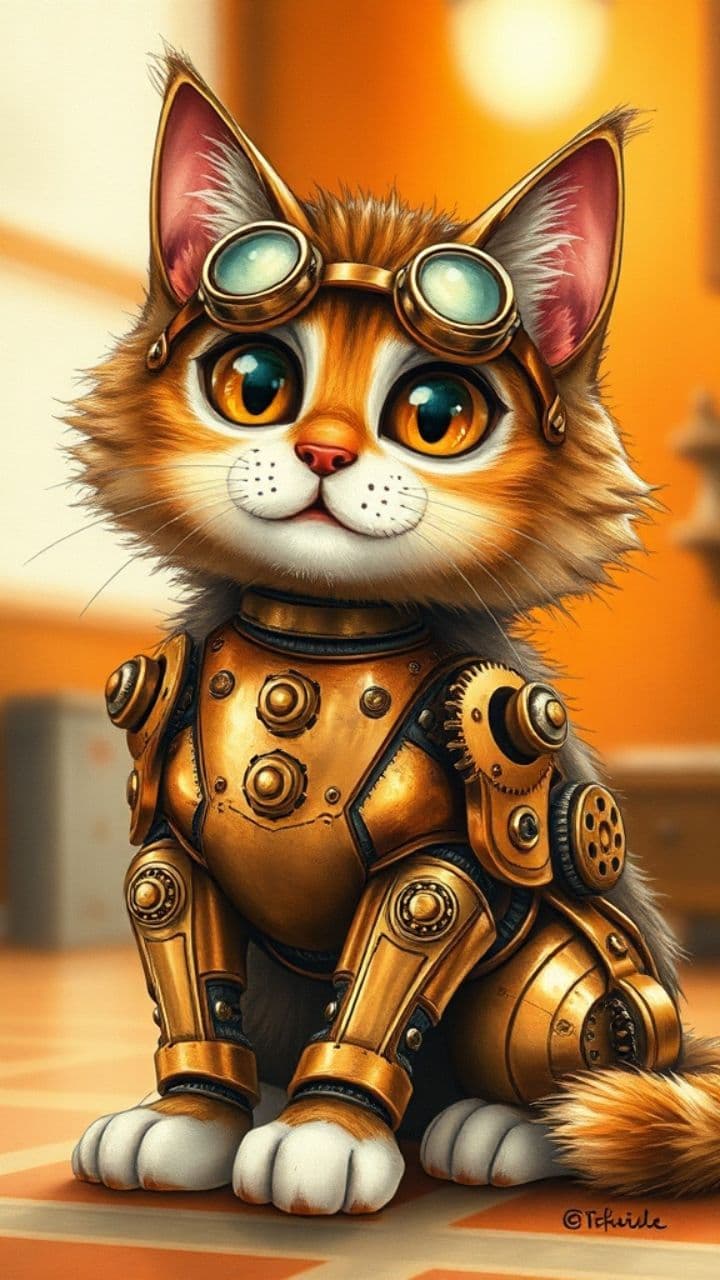 Steampunk Mechanical Cat