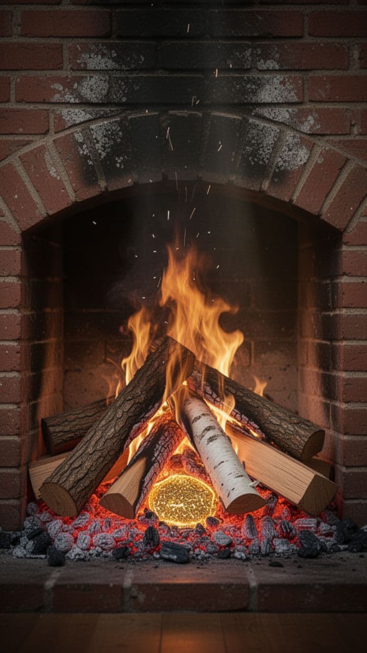 Cinematic ASMR Red Brick Fireplace