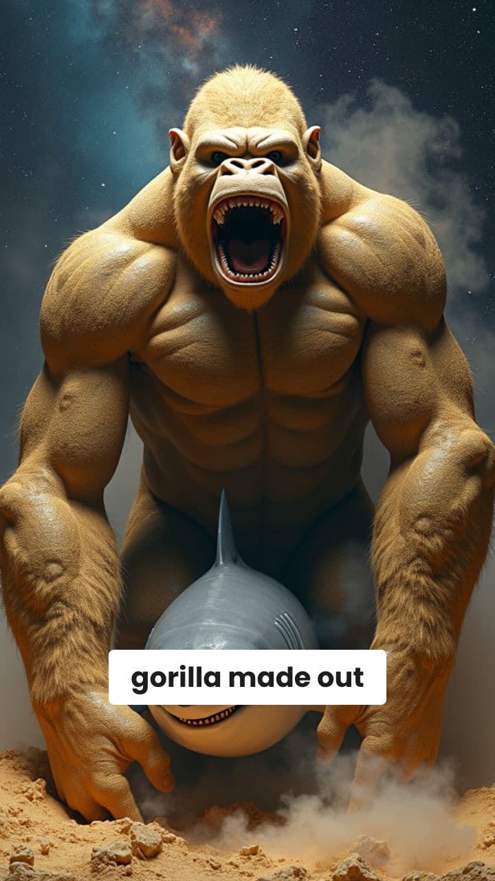 Galactic Gorilla with Shark and Spider