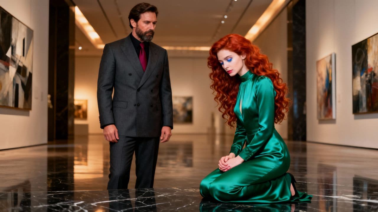 L'instant de la femme agenouillée