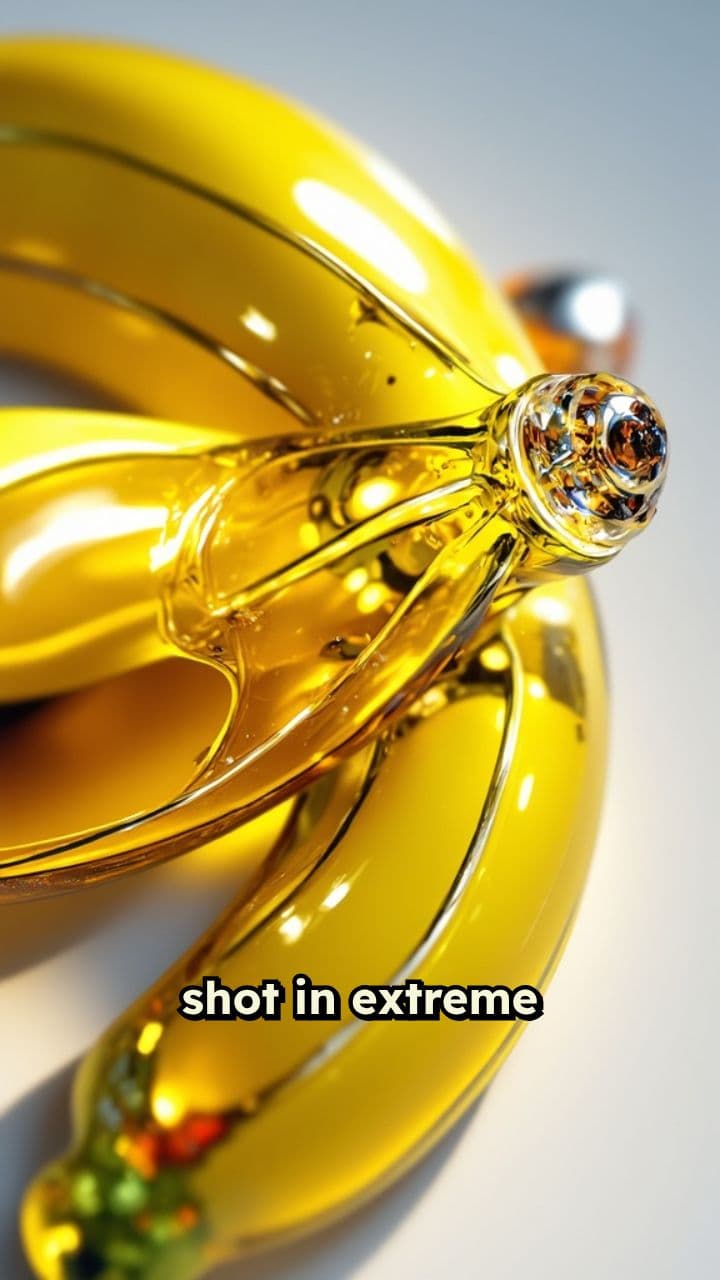 Glass Banana on Cutting Board