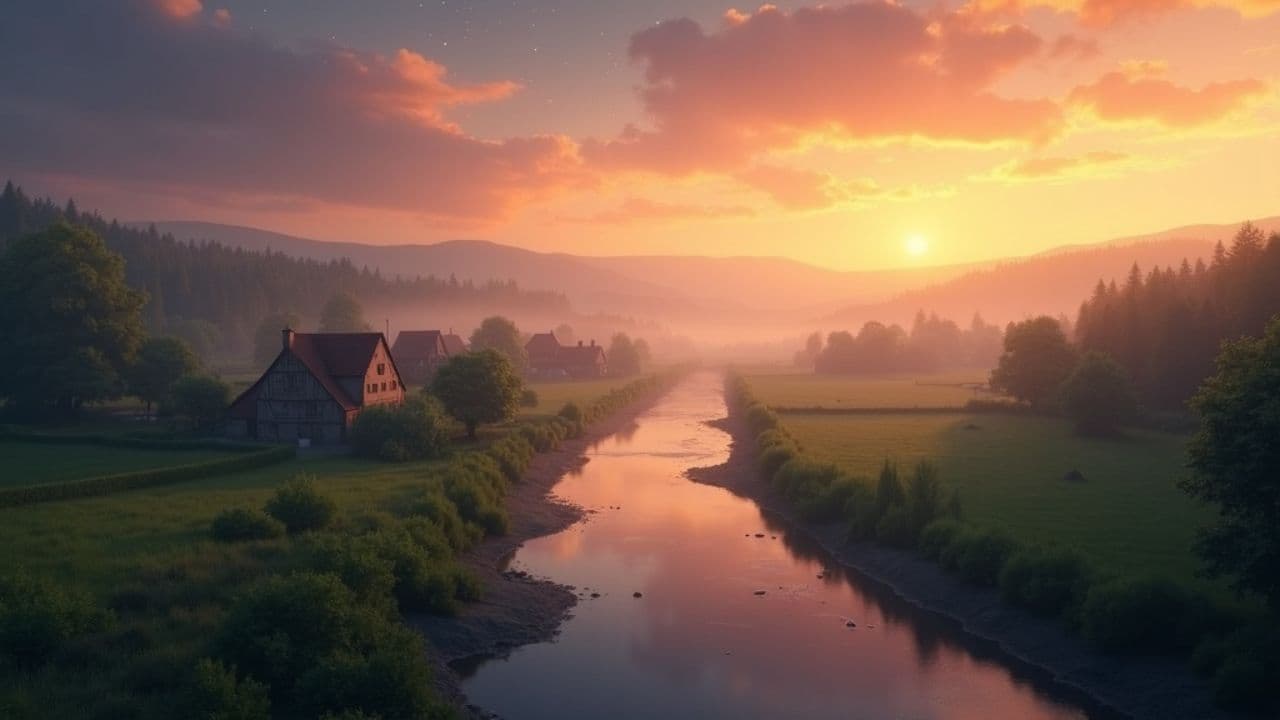 Dusk Over the Village