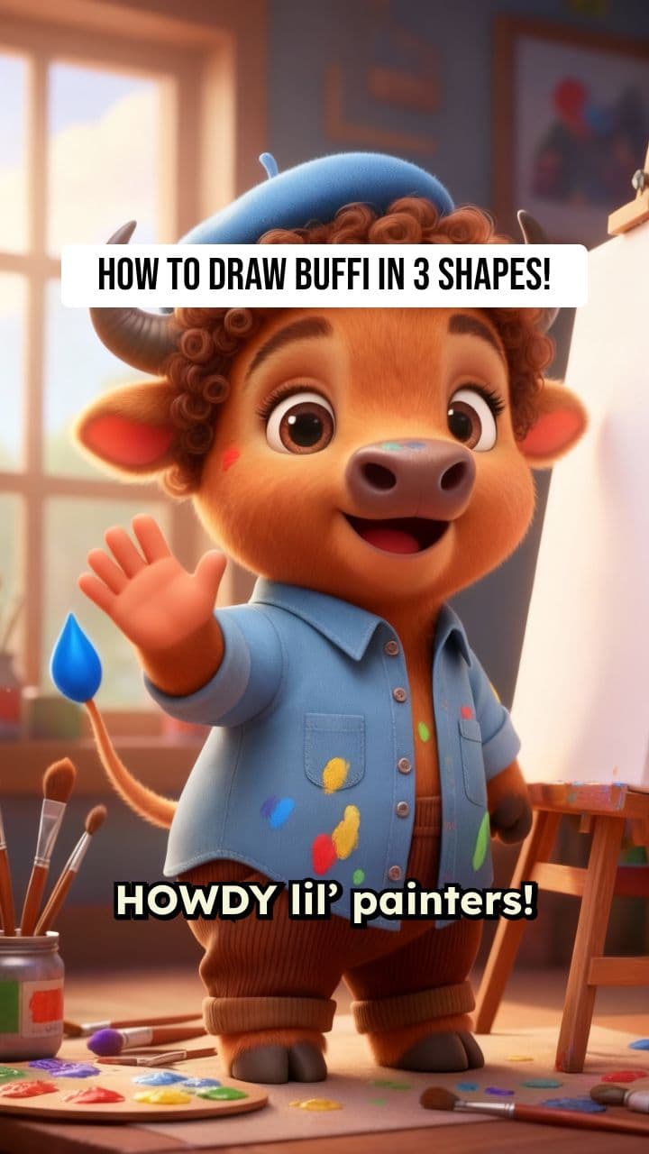 How to Draw Buffi in 3 Shapes!