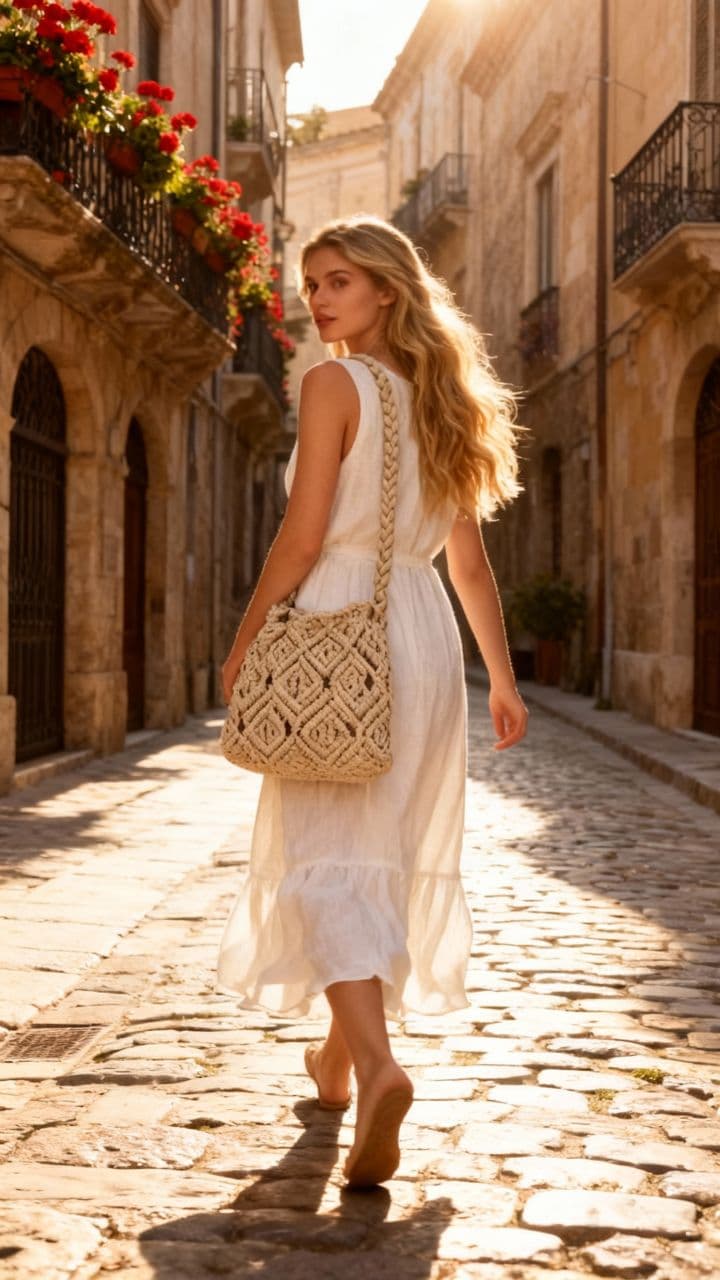 Macrame Elegance: Urban Walk