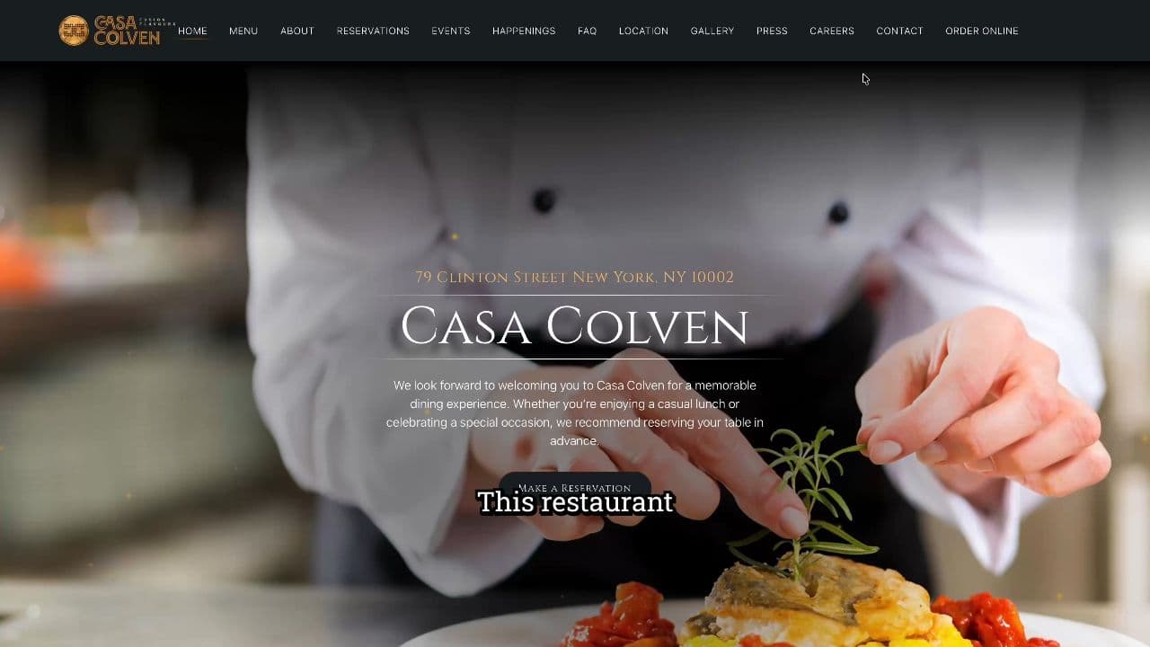 Stunning Restaurant Website Experience