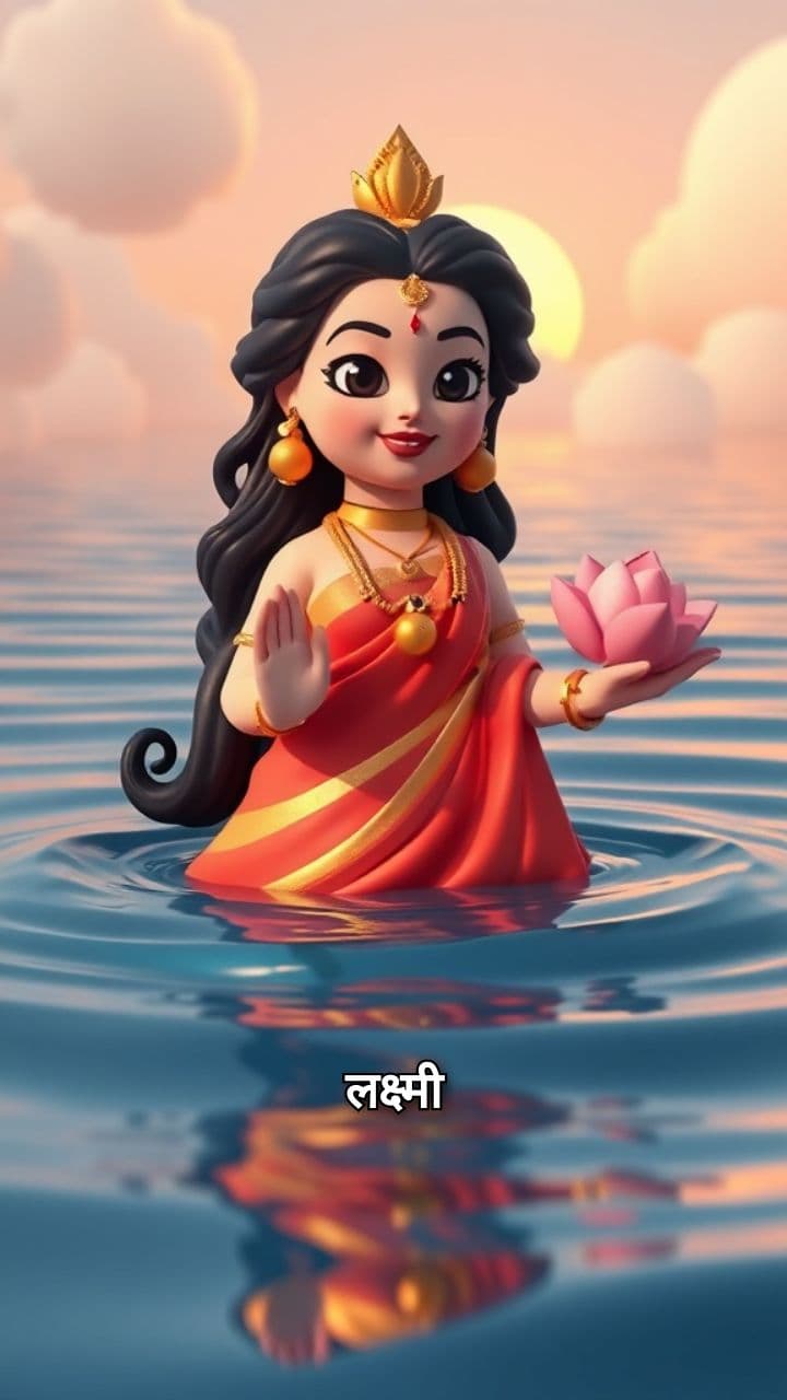 लक्ष्मी माँ का समुद्र से प्रकट होना