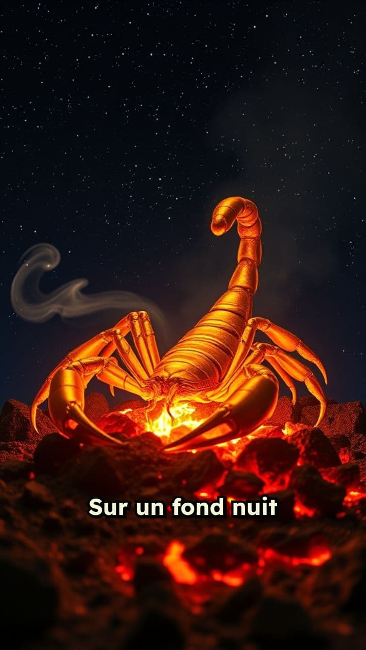 Scorpion d'or dans la nuit étoilée
