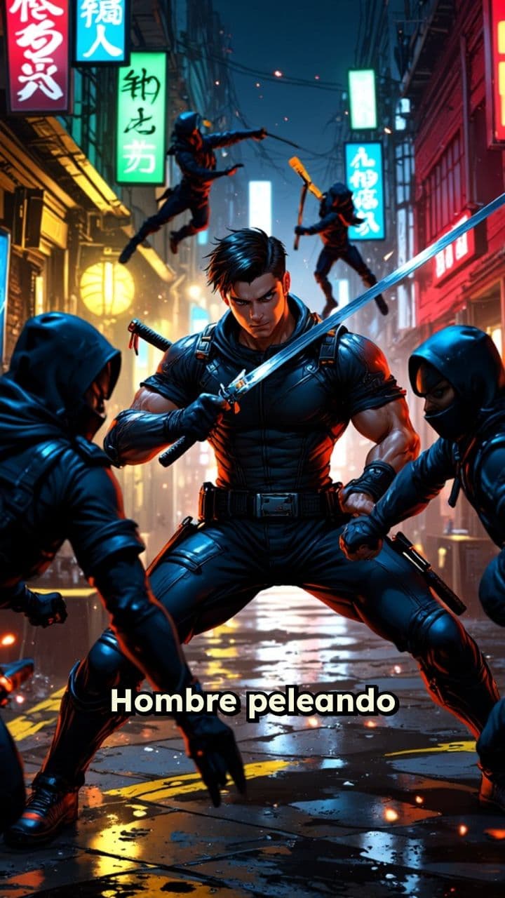 Héroe contra diez ninjas