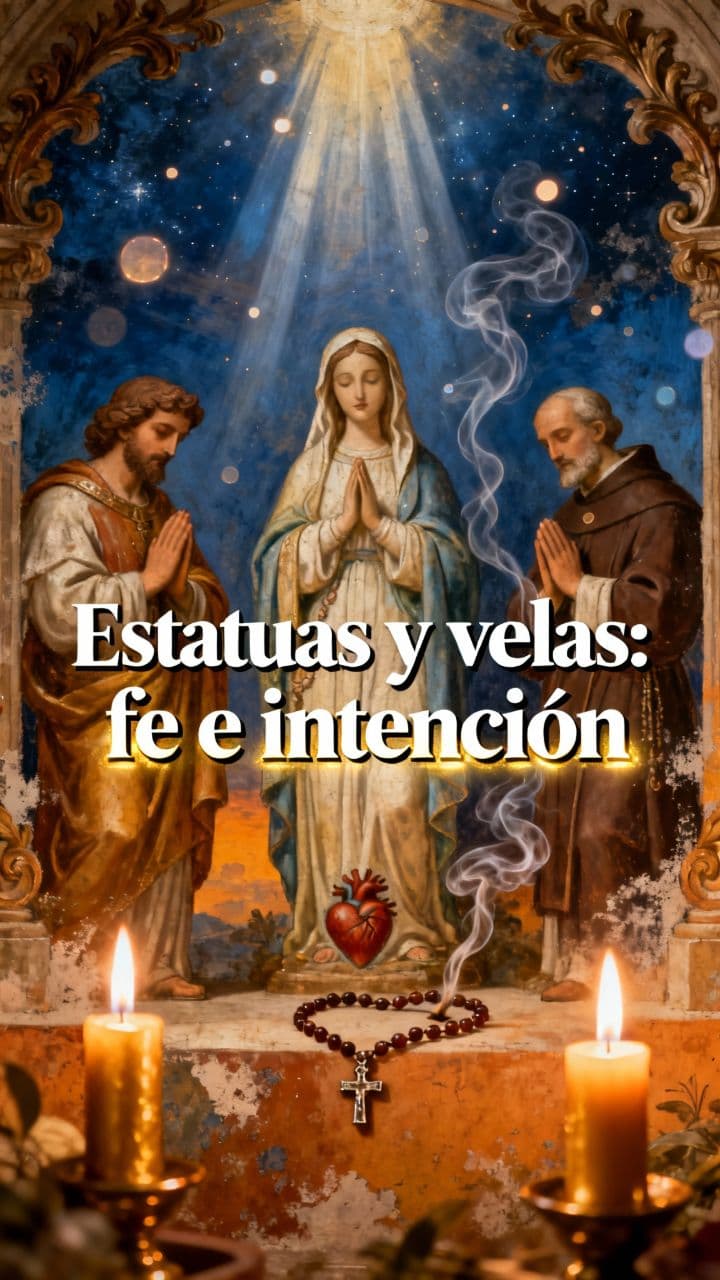 Estatuas y velas: fe e intención