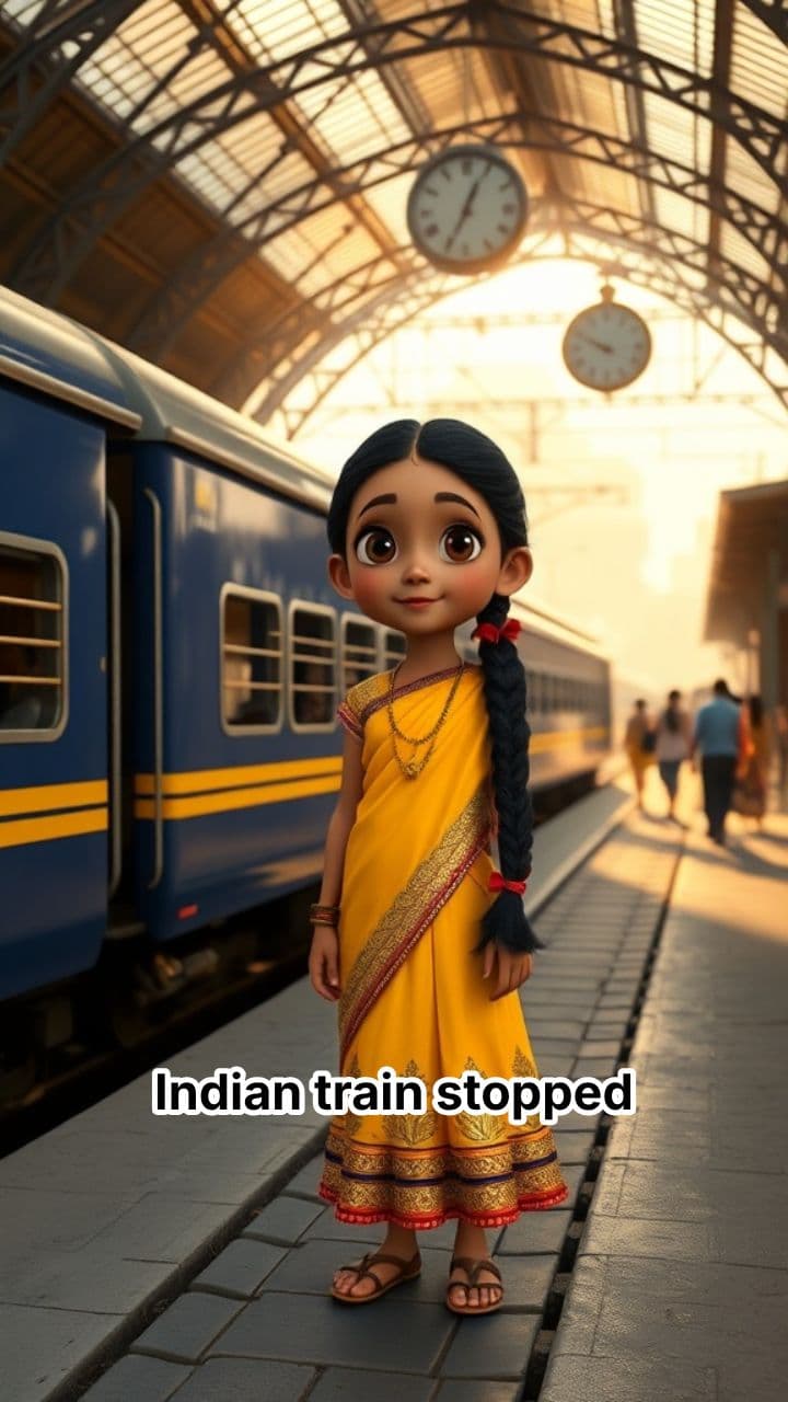 Indian Train at Railway Station