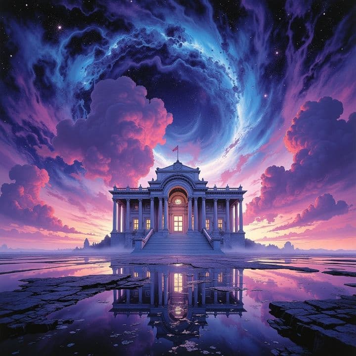 Cosmic Country Mansion with Gold Driveway