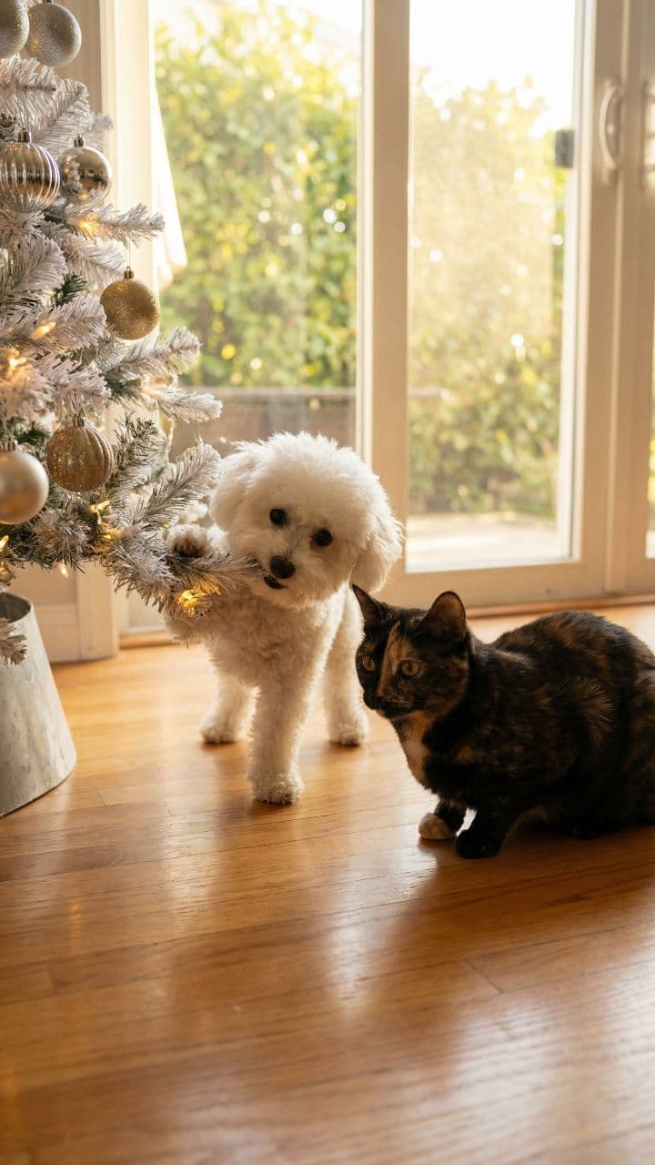 Christmas Tree Cat-astrophe