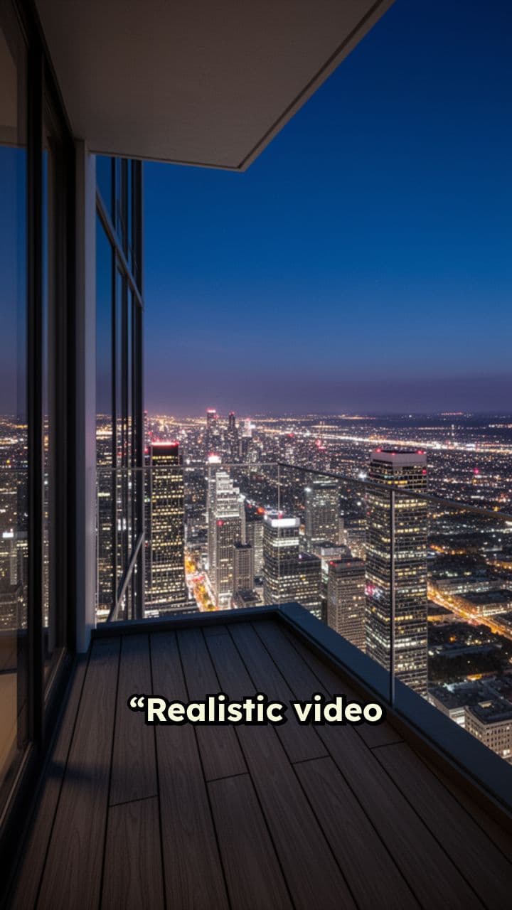 Rainy High-Rise Balcony City Night