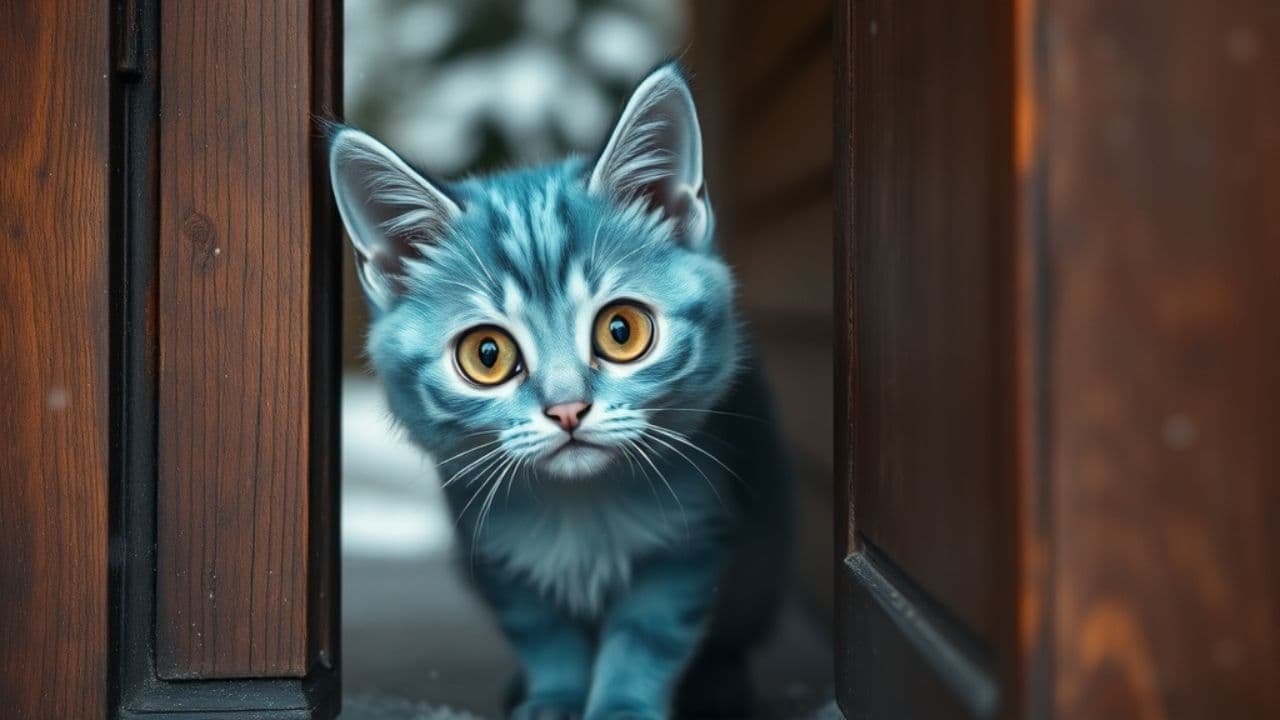 Cat Experiences Snow for the First Time