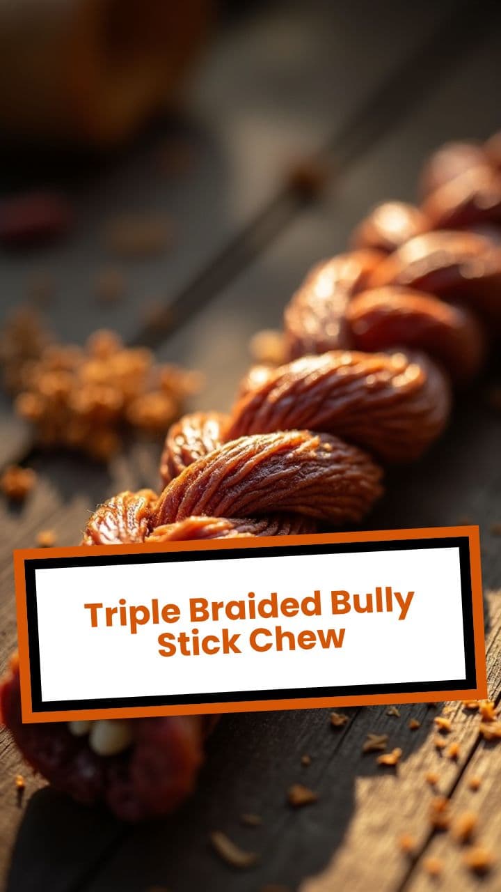 Triple Braided Bully Stick Chew