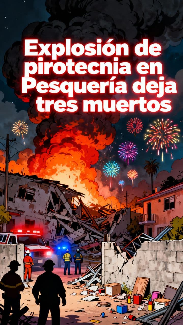 Explosión de pirotecnia en Pesquería deja tres muertos