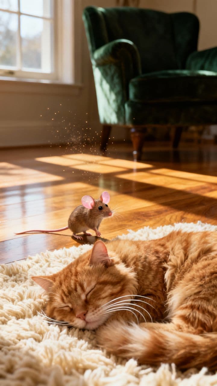 Mouse's Scare Encounter with Cat
